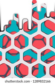 Vector of abstract colorful hexagon background