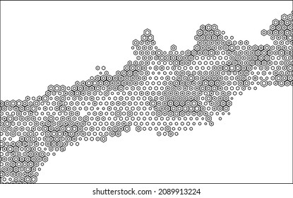 Vector de fondo hexagonal colorido abstracto para tarjeta o pancarta.