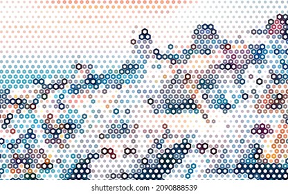 Vector of abstract colorful hexagon background for card or banner.