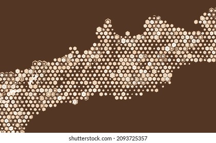 Vector of abstract colorful hexagon background for card or banner.
