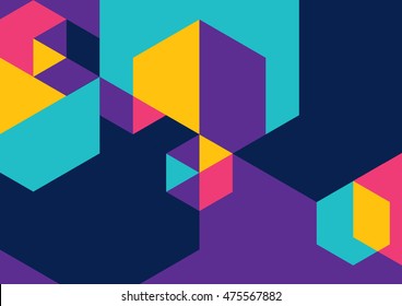 Vector Of Abstract Colorful Hexagon Background
