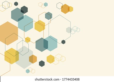 Vector of abstract colorful hexagonal background