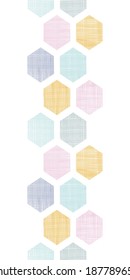 Vector abstract colorful honeycomb fabric textured vertical seamless pattern background