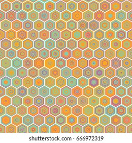 Vector abstract colorful Honeycomb Seamless Pattern