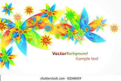 Vector abstract colorful illustration with flowers and place for your text