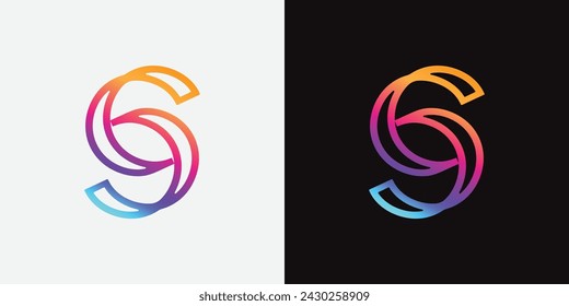Vector abstract colorful letter s logo design