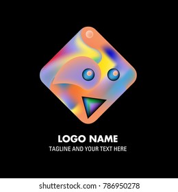 Vector abstract colorful logo Mexican tribal 