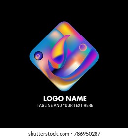 Vector abstract colorful logo Mexican tribal 