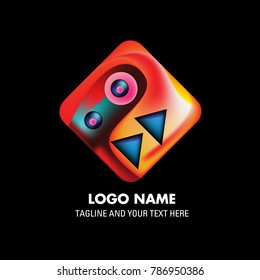 Vector abstract colorful logo Mexican tribal 