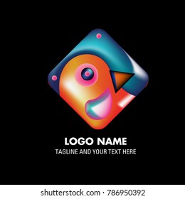 Vector abstract colorful logo Mexican tribal 
