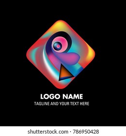 Vector abstract colorful logo Mexican tribal 