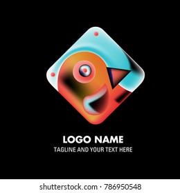 Vector abstract colorful logo Mexican tribal 