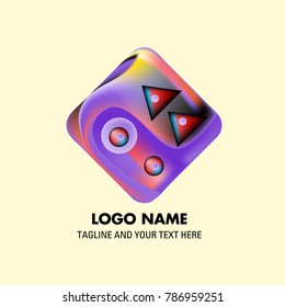 Vector abstract colorful logo Mexican tribal 