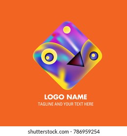 Vector abstract colorful logo Mexican tribal 