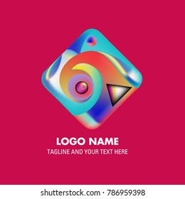 Vector abstract colorful logo Mexican tribal 