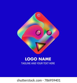 Vector abstract colorful logo Mexican tribal 
