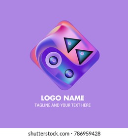 Vector abstract colorful logo Mexican tribal 