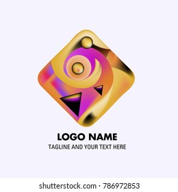 Vector abstract colorful logo Mexican tribal 