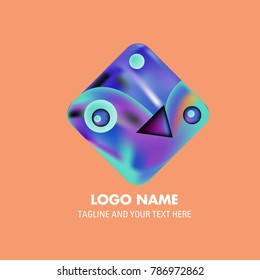 Vector abstract colorful logo Mexican tribal 