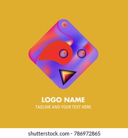 Vector abstract colorful logo Mexican tribal 