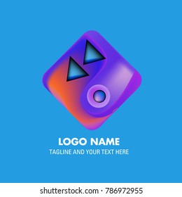 Vector abstract colorful logo Mexican tribal 