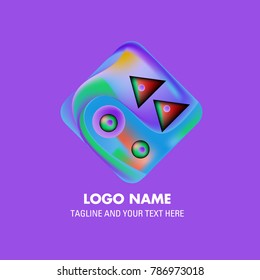 Vector abstract colorful logo Mexican tribal 