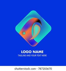 Vector abstract colorful logo Mexican tribal