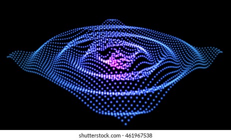 Vector abstract colorful mesh on dark background. Futuristic style card. Elegant background for business presentations.Chaos aesthetics.