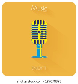 Vector Abstract Colorful Microphone Isolated On Color Background