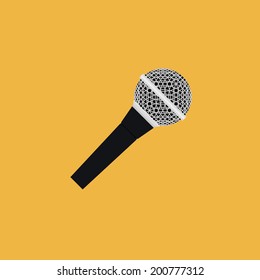 Vector Abstract Colorful Microphone Isolated On Color Background 