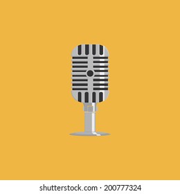 Vector Abstract Colorful Microphone Isolated On Color Background