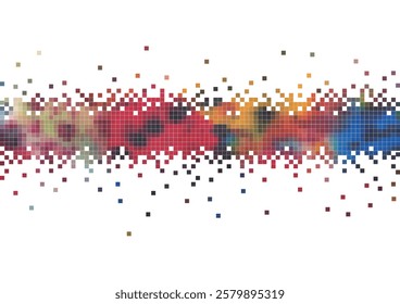 Vector abstract colorful mosaic checked pattern pixelated radiation concept background