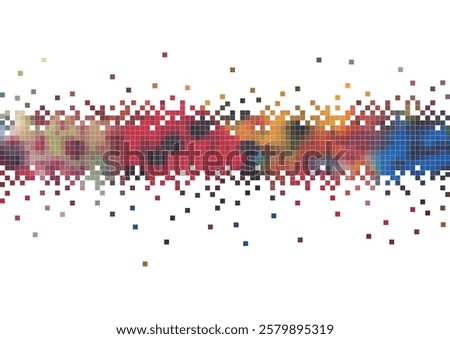 Vector abstract colorful mosaic checked pattern pixelated radiation concept background