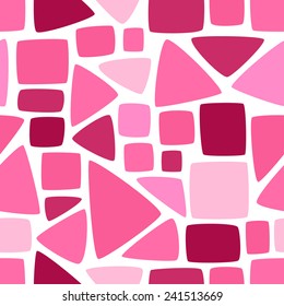 Vector abstract colorful mosaic seamless pattern. Background of geometric shapes.  