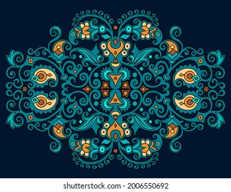 Vector abstract colorful nature decorative ethnic ornamental illustration. 