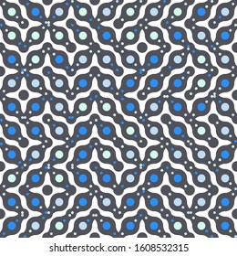 Vector abstract colorful pattern with organic shapes, circles and dots. Geometric print for sporty fashion. Mid century design background for home decor.