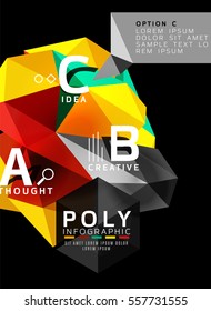 Vector abstract colorful polygonal infographics