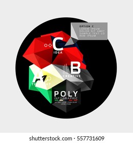 Vector abstract colorful polygonal infographics
