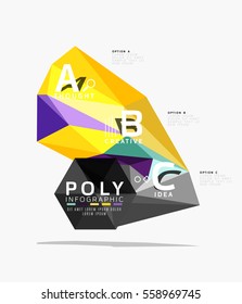 Vector abstract colorful polygonal infographics