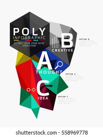 Vector abstract colorful polygonal infographics