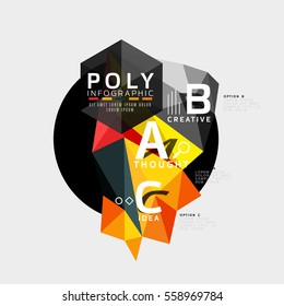 Vector abstract colorful polygonal infographics