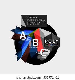Vector abstract colorful polygonal infographics