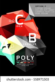 Infografía policononal colorida abstracta vectorial