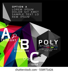 Vector abstract colorful polygonal infographics