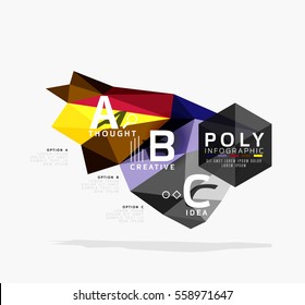 Vector abstract colorful polygonal infographics