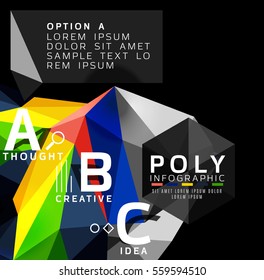 Vector abstract colorful polygonal infographics