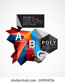 Vector abstract colorful polygonal infographics