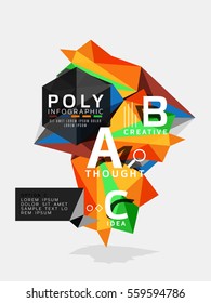 Vector abstract colorful polygonal infographics