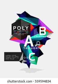 Vector abstract colorful polygonal infographics