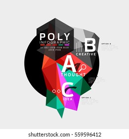 Vector abstract colorful polygonal infographics